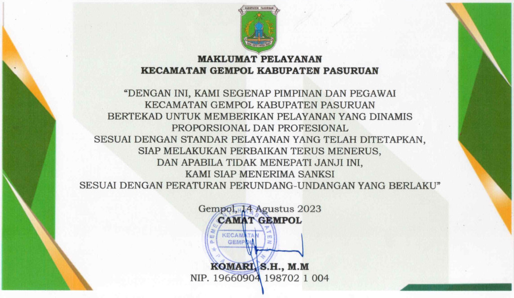 MAKLUMAT PELAYANAN